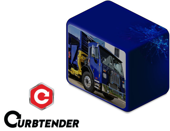 Curbtender logo alongside one of their trucks