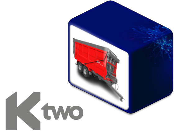 KTwo logo alongside one of their trailer products