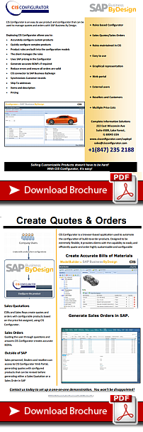 Download the CIS Configurator - SAP Nusiness by design integration brochure